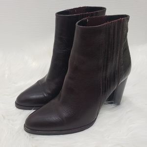 Zara Basic brown leather pull on ankle boots